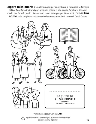 pagina 21 del libro da colorare Radunare la famiglia di Dio 