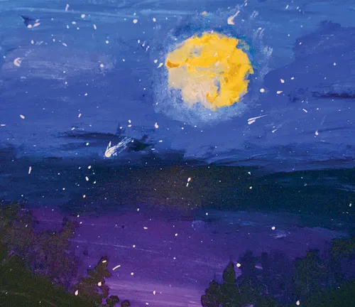 Child’s drawing of a night sky