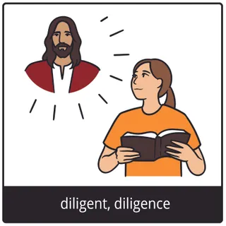 diligent, diligence gospel symbol