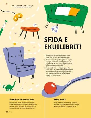 Faqe në formatin PDF e një luge me një top të vogël mbi të dhe një shtegu përmes orendive shtëpiake që shërbejnë si pengesë