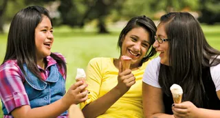 girls eating ice cream