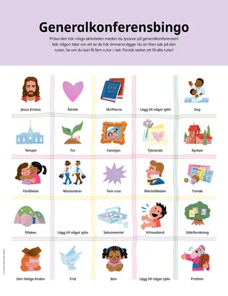 Pdf-sida med rutnät av illustrerade ikoner.