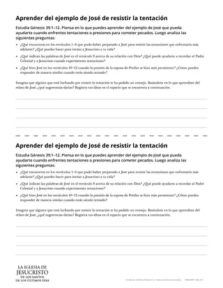 Volante: Aprender del ejemplo de José a resistir la tentación