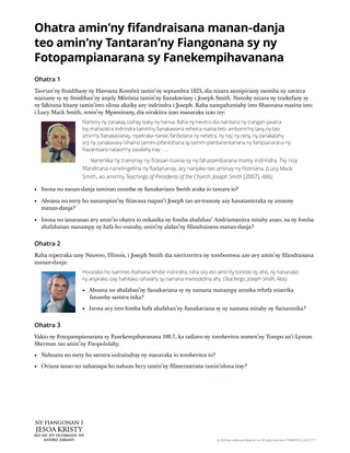 Ohatra amin’ny fifandraisana manan-danja teo amin’ny Tantaran’ny Fiangonana sy ny Fotopampianarana sy Fanekempihavanana