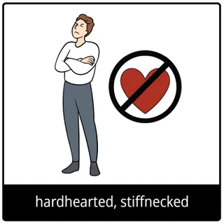 hardhearted, stiffnecked gospel symbol