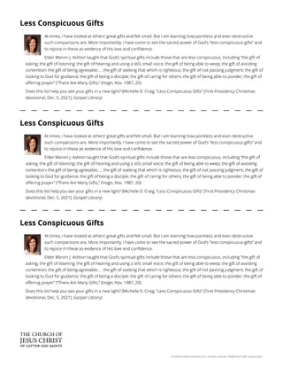 Less Conspicuous Gifts handout