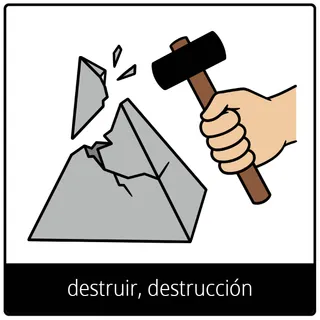 símbolo del Evangelio de destruir, destrucción