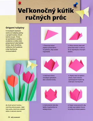 PDF strana s aktivitou origami tulipány