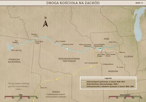 mapa wędrówki na zachód