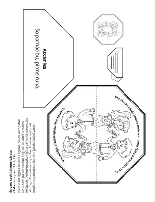 Sākumskolas radošā lappusīte: Es varu teikt laipnus vārdus