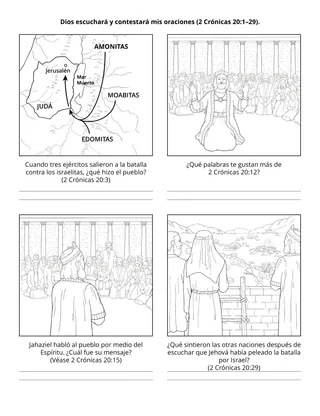 Hoja de actividades de la Primaria: Dios escuchará y contestará mis oraciones