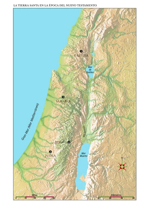 Mapa de la Tierra Santa en la época del Nuevo Testamento