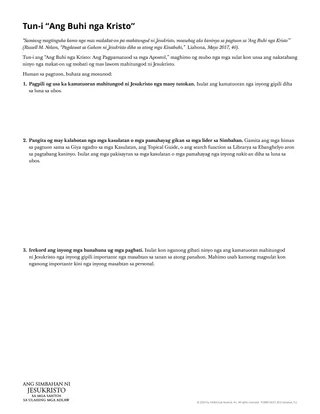 Tun-i ang handout sa “Ang Buhi nga Kristo”
