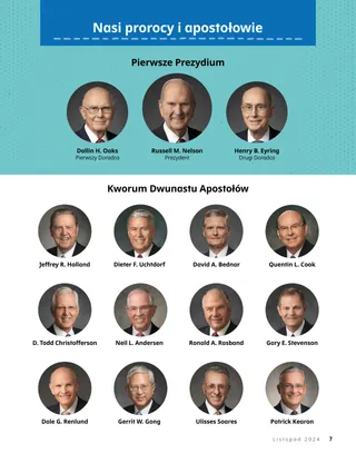 Strona PDF z listą Władz Generalnych