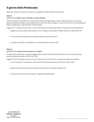 Scheda: Il giorno della Pentecoste