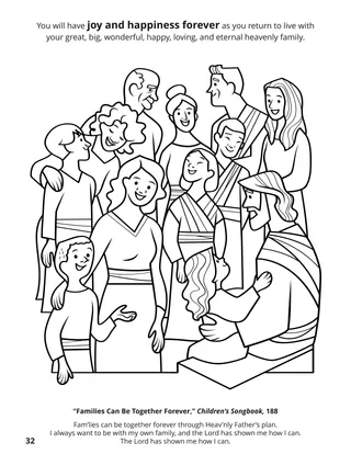 page 32 of the coloring book Gathering the Family of God