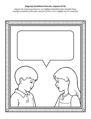 Strona z zadaniami Organizacji Podstawowej: Mogę być świadkiem Pana