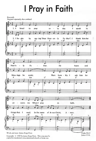 Music, I Pray in Faith