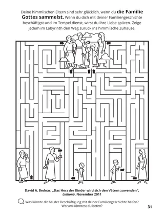 Seite 31 im Malbuch „Wir sammeln die Familie Gottes“