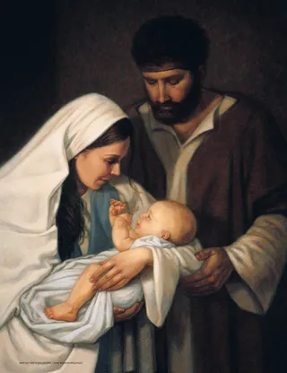 Kunstwerk van Jozef, Maria en het Kindje Jezus