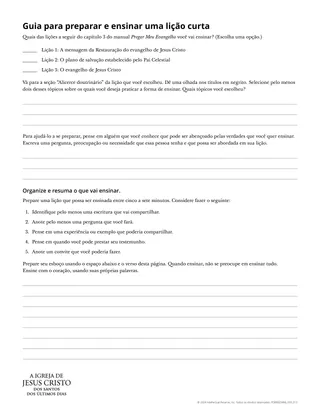 Guia para preparar e ensinar uma lição curta