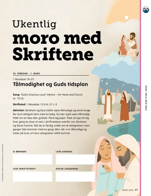 Illustrasjon av moren til Moses som setter kurv i elven med Moses som lite barn oppi