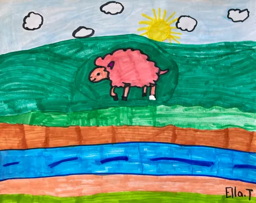 child’s drawing of a sheep