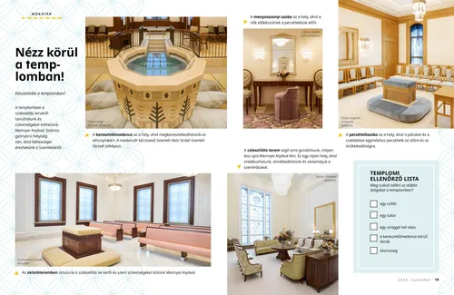 PDF-oldal a templomokban található különböző helyiségekről