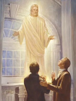 Painting of Jesus Christ appearing to Joseph Smith and Oliver Cowdery in the Kirtland Temple
