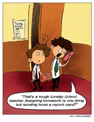 boys leaving Sunday School