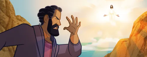Saul hears the voice of Jesus.