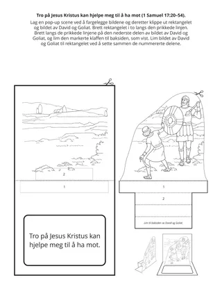 Aktivitetsside for Primær: Tro på Jesus Kristus kan hjelpe meg å ha mot