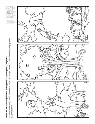 Stran z dejavnostjo za Osnovno: Padec Adama in Eve