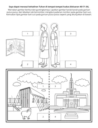 Halaman aktiviti Sekolah Primer: Saya dapat rasa hadirat Tuhan di tempat-tempat kudus