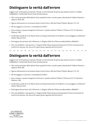 Distinguere la verità dall’errore