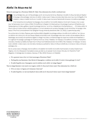 Pepa e tufatufa atu o le Alofa i le Atua ma Isi