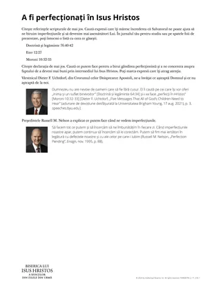 A fi perfecționați în Isus Hristos