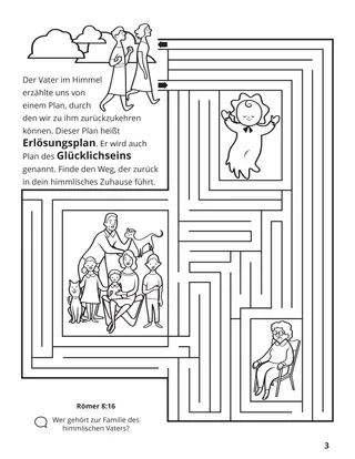 Seite 3 im Malbuch „Wir sammeln die Familie Gottes“
