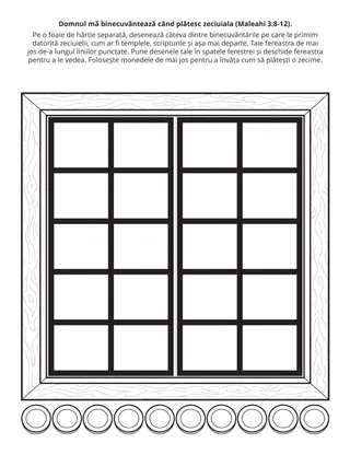 Pagină cu activități pentru Societatea Primară – Domnul mă binecuvântează când plătesc zeciuiala.