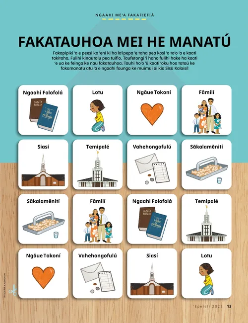 PDF ʻo e ʻekitivitī fakatauhoa ʻo e ngaahi founga ke muimui ai kia Sīsū Kalaisí