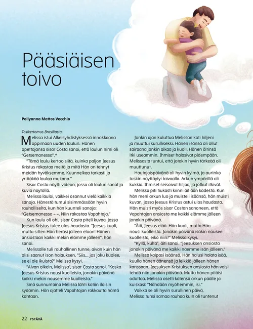 PDF-sivu, jonka kuvassa tyttö ajattelee isänsä halaamista