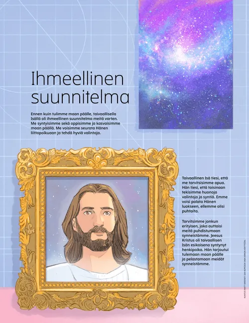 Sivun PDF, jossa on kuvitus Jeesuksen Kristuksen elämän tapahtumista