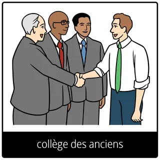 pictogramme de l’Évangile pour « collège des anciens »