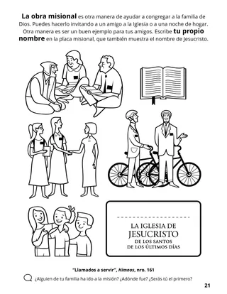 página 21 del libro para colorear “Congregar a la familia de Dios”