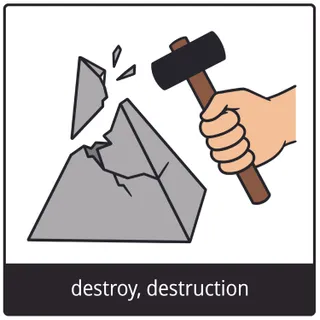 destroy, destruction gospel symbol