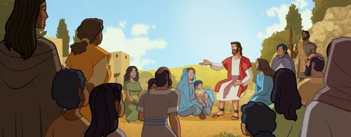 Jesus teaching at another city.