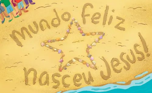 A Christmas message written in the sand