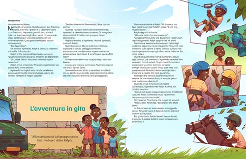 PDF della storia di un ragazzo che fa una discesa agganciato al cavo di una teleferica, che guarda gli uccelli e scala le rocce con suo fratello, e che va a cavallo