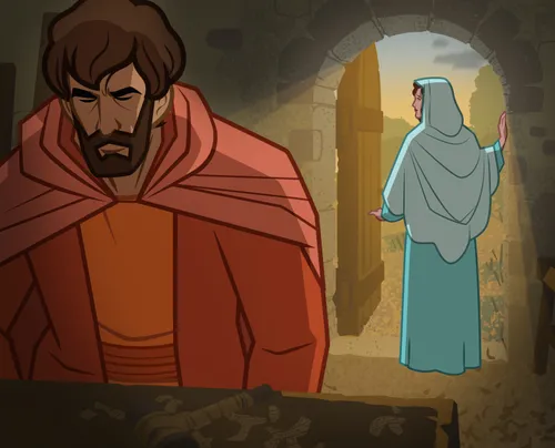 Joseph learning that Mary will be having a baby.