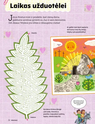 PDF puslapis su velykinėmis užduotimis